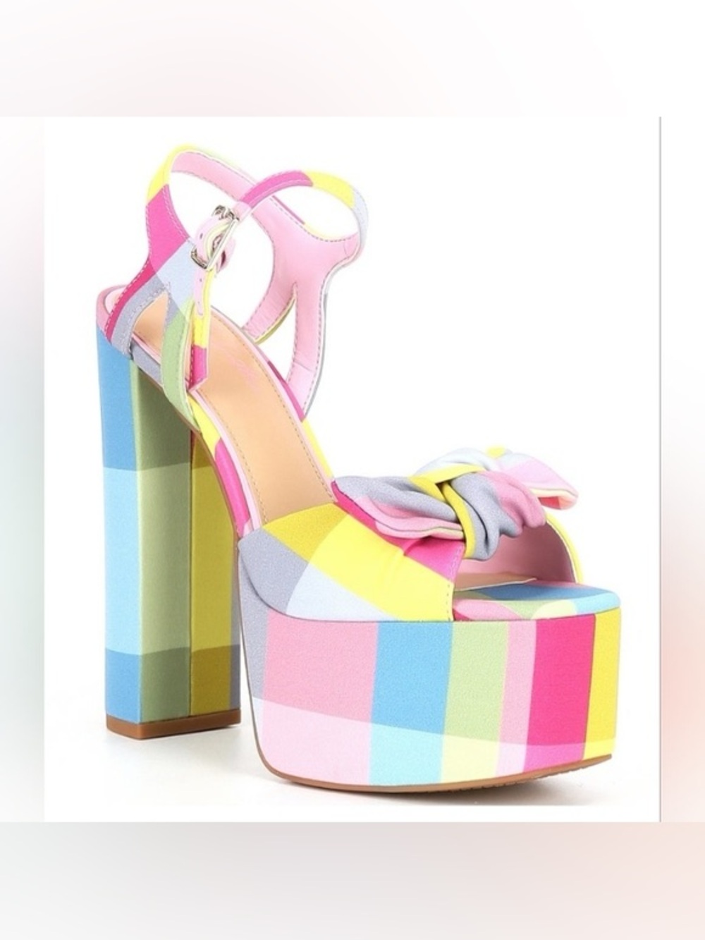 Gianni Bini x Jessica Southern Carrie Pastel Bow Platform Sandals